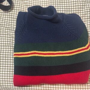 J. Crew 2025 Rollneck — Navy Multi Stripe